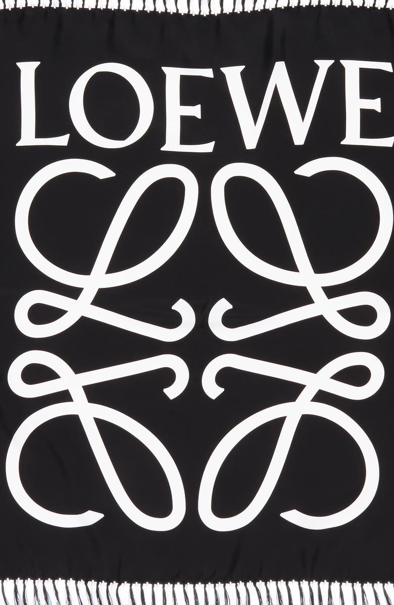 Loewe Anagram Silk Scarf, Alternate, color, 