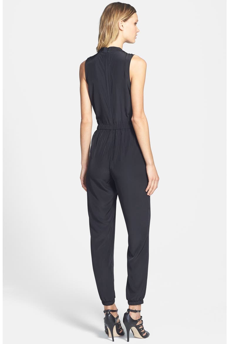 V-Neck Sleeveless Jumpsuit, Alternate, color, BLACK