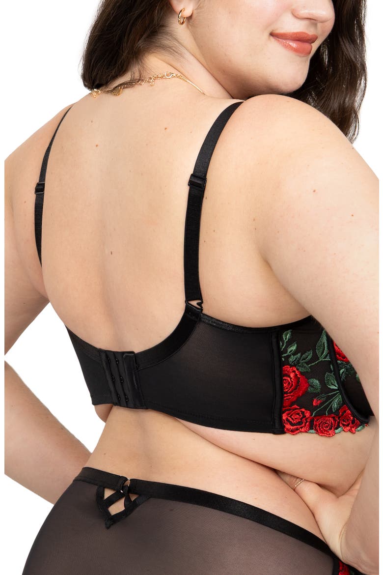 Floral Embroidered Balconette Bra, Alternate, color, ROSE GARDEN EMBROIDE