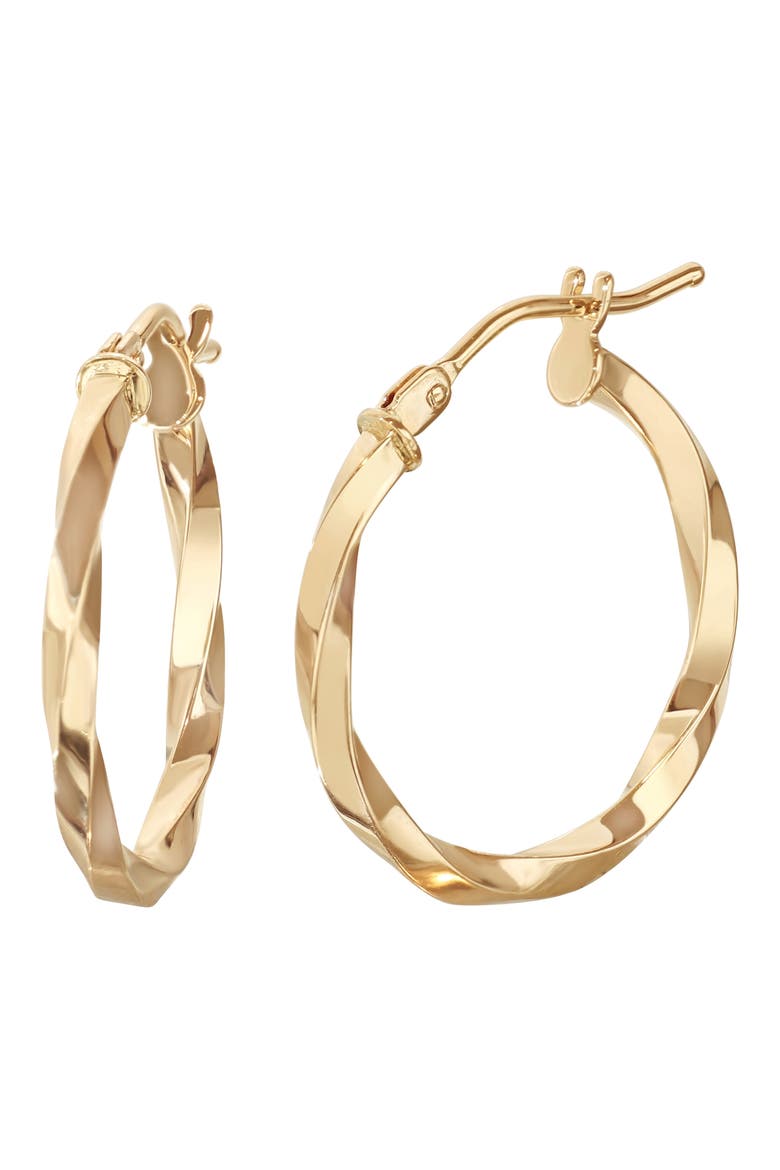14K Gold Twist Hoop Earrings (Nordstrom Exclusive), Main, color, 14K YELLOW GOLD