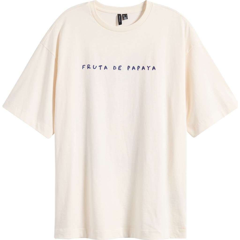Vero Moda Taz Hailey Papaya Cotton Graphic T-shirt In White