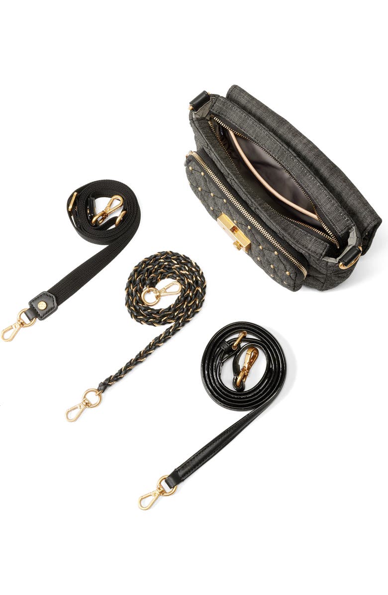 MZ Wallace Small Crosby Lock Quilted Denim Crossbody Bag, Alternate, color,