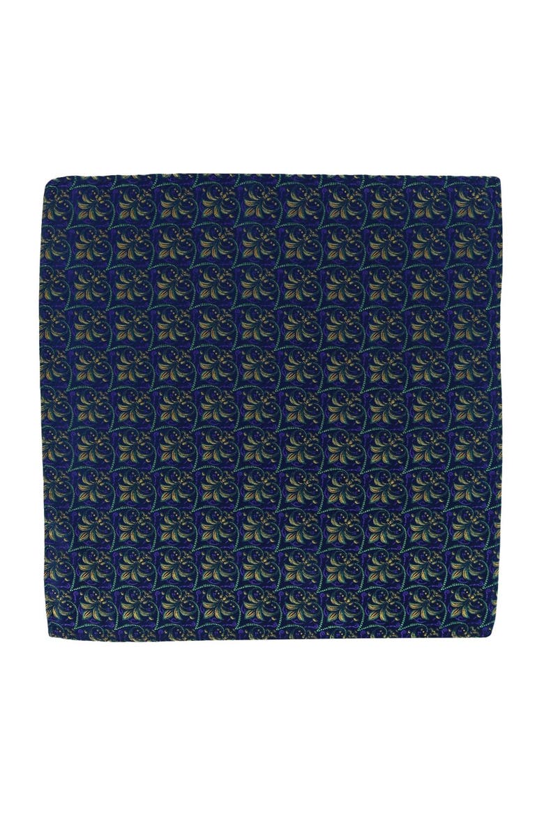 The French Quarter Fleur dis Lis Silk Novelty Pocket Square, Alternate, color, Purple, Green, and Yellow