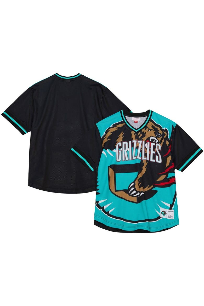 Men's Mitchell & Ness  Turquoise Vancouver Grizzlies Jumbotron 3.0 Mesh V-Neck T-Shirt, Main, color, Turquoise