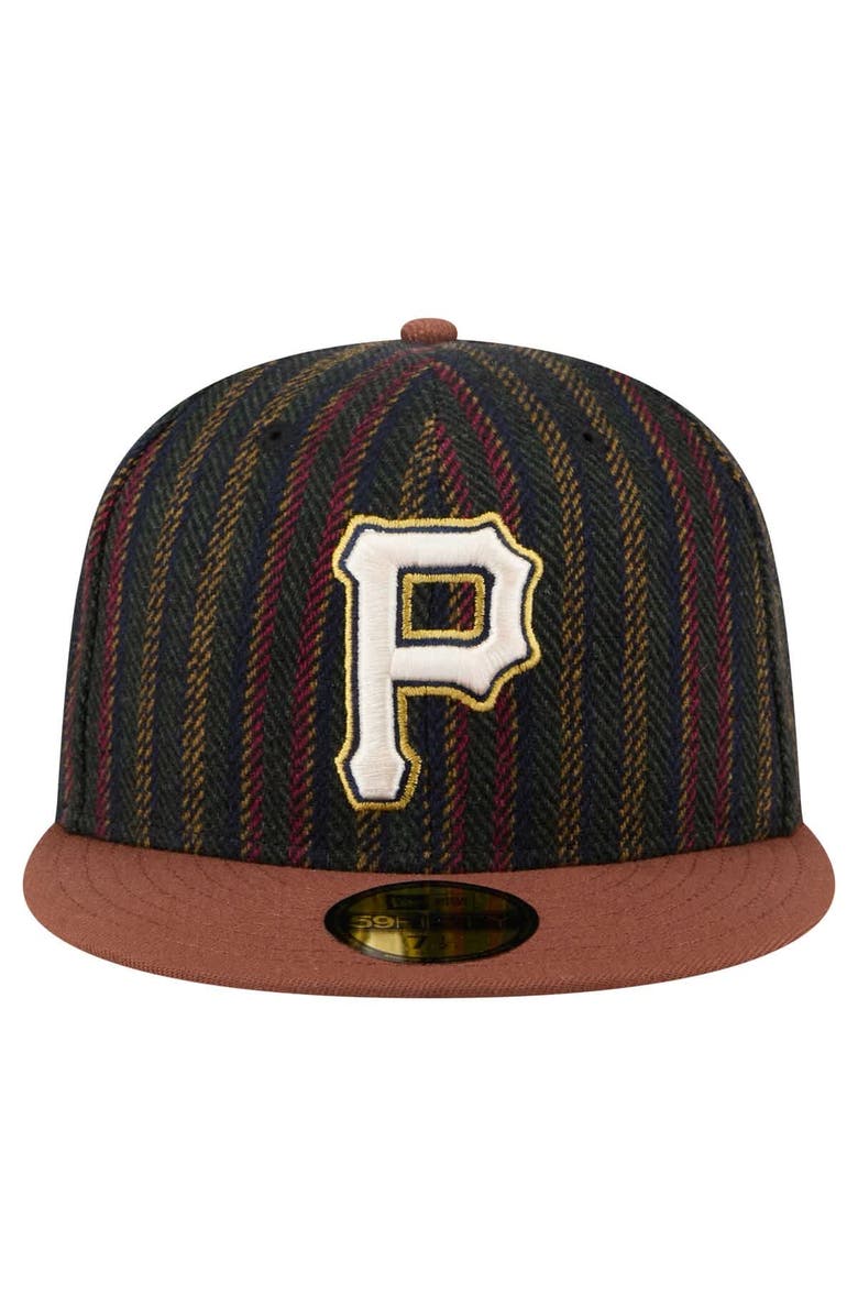 New Era Men's New Era  Brown Pittsburgh Pirates Vintage Herringbone 59FIFTY Fitted Hat, Alternate, color, Brown