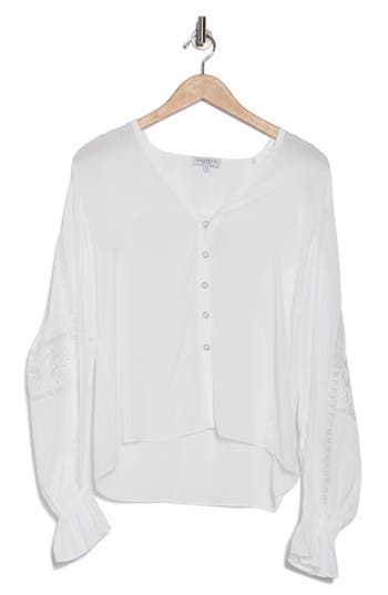 Shop Ramy Brook Hava Long Sleeve Top In Ivory
