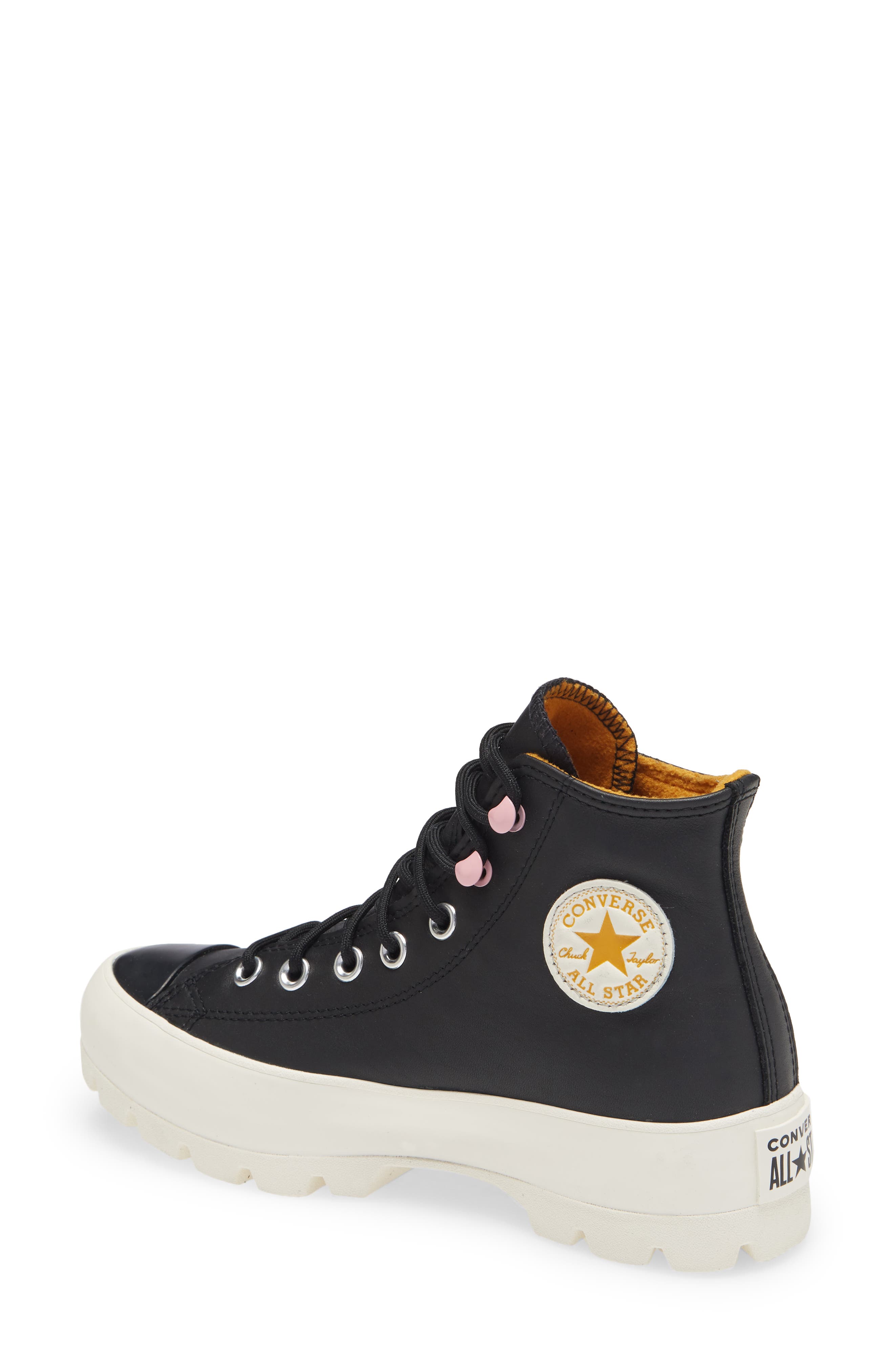 Chuck Taylor® All Star® Gore-Tex® Waterproof Lugged High Top Sneaker, Alternate, color, BLACK/ SAFFRON YELLOW/ EGRET