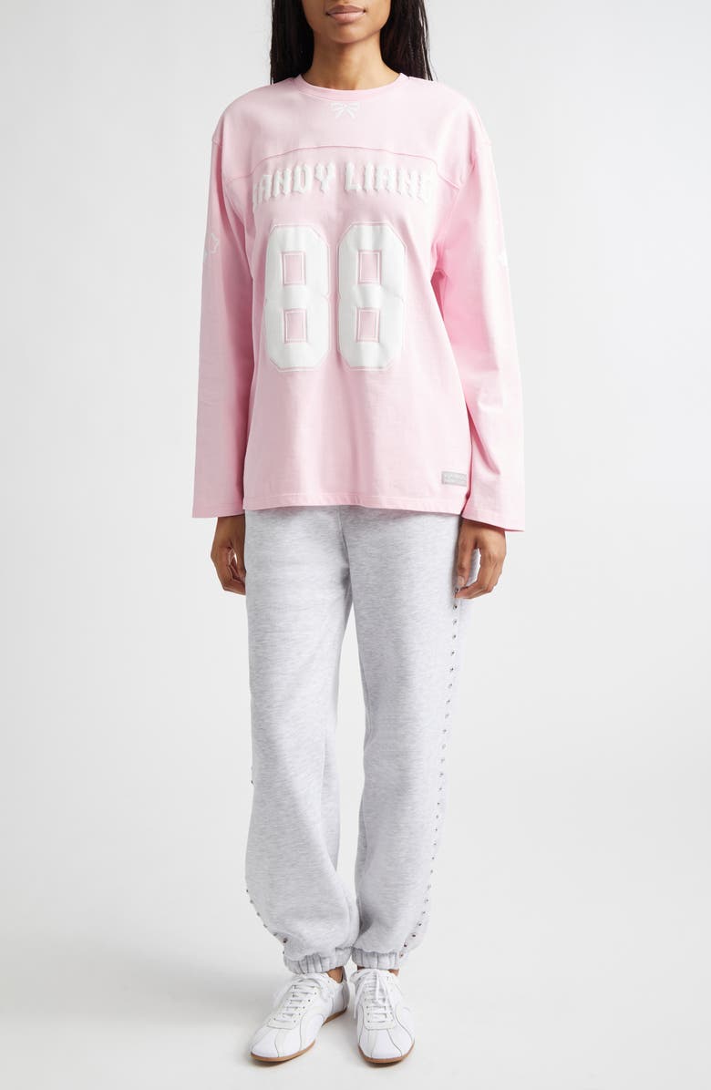 Sandy Liang Princeton Logo Graphic T-Shirt, Alternate, color, Pink