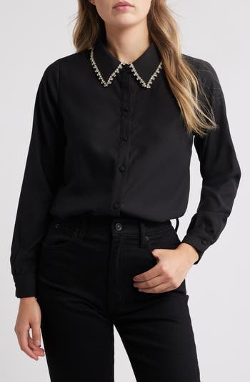 Black Luxe Rhinestone Velvet Shirt – MONDO Menswear