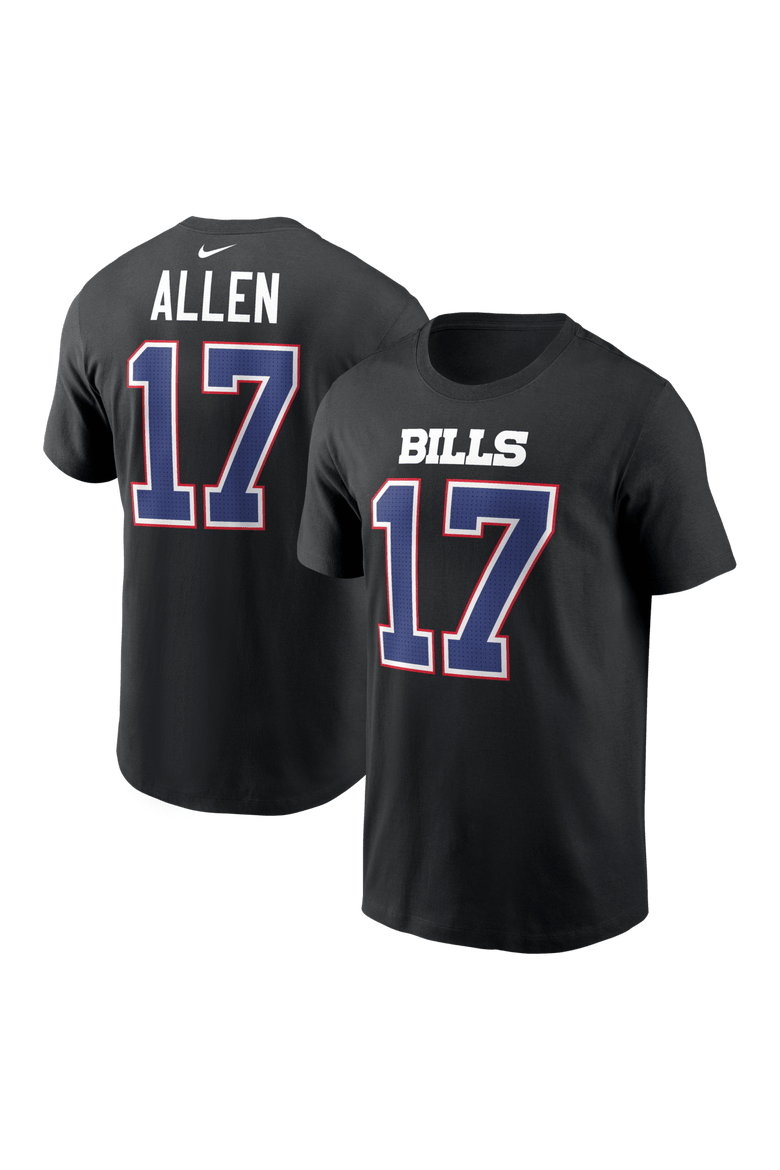 Men's Nike Josh Allen Black Buffalo Bills Carbon Name & Number T-Shirt, Main, color, Black