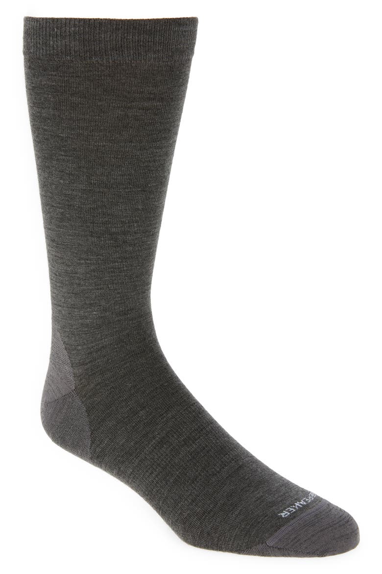 Lifestyle Fine Gauge Crew Socks, Main, color, GRITSTONE HEATHER