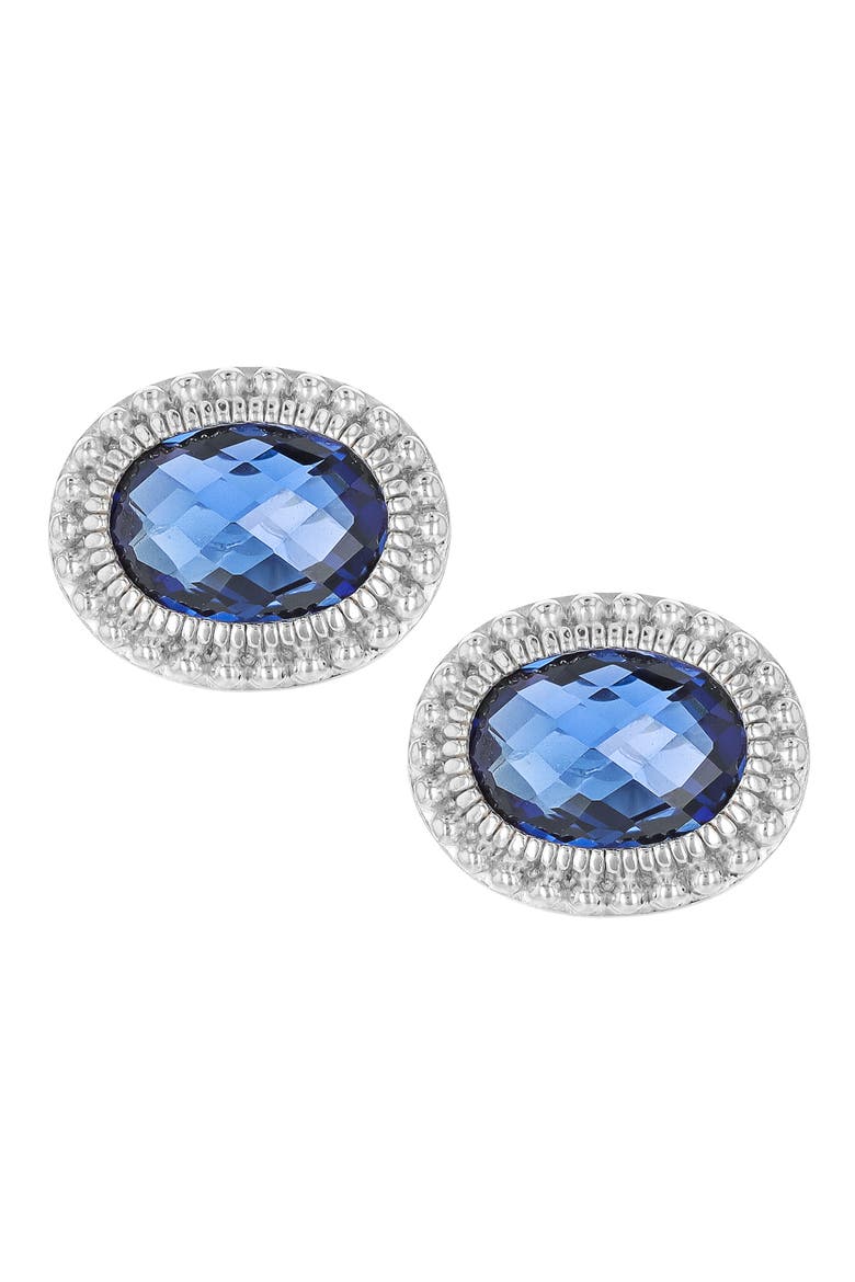 Lab Created Blue Sapphire Stud Earrings, Main, color, BLUE
