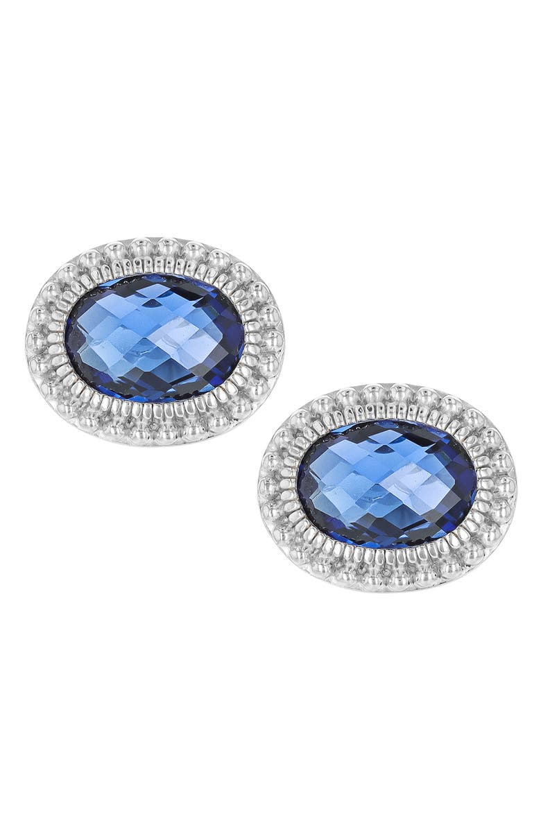 Judith Ripka Lab Created Blue Sapphire Stud Earrings, Main, color, 