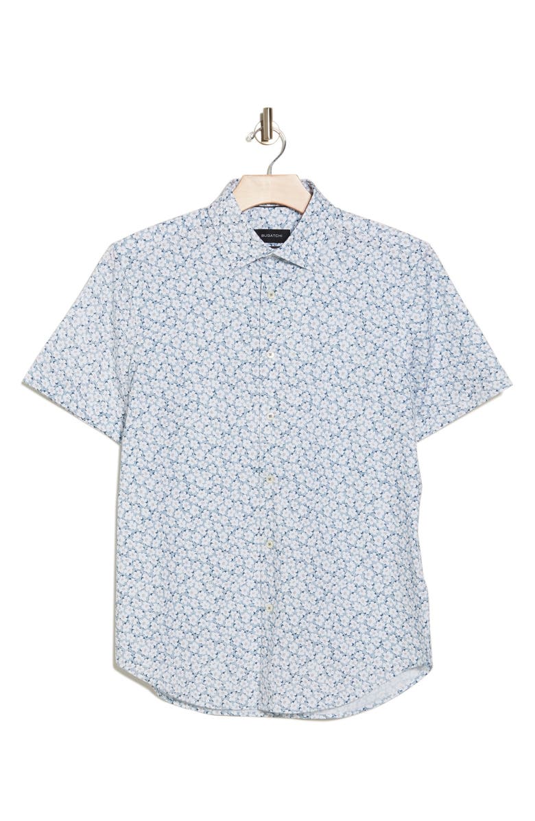 Bugatchi Miles OoohCotton<sup>®</sup> Floral Short Sleeve Button-Up Shirt, Alternate, color, 
