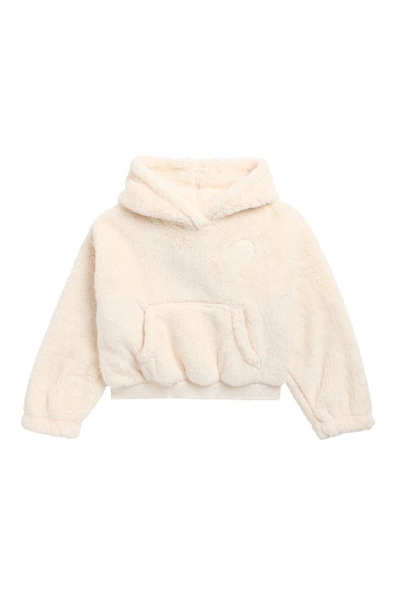 Kids' Minky Faux Fur Hoodie, Main, color, PARCHMENT