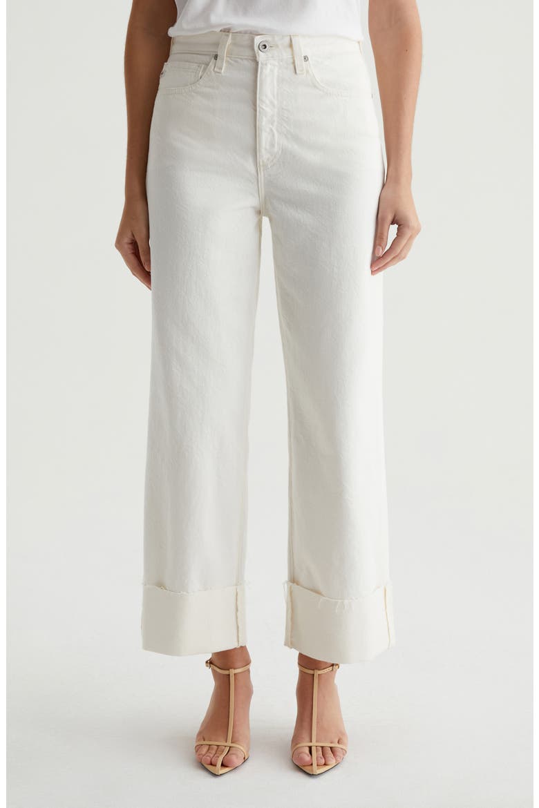 Kora High Waist Ankle Wide Leg Jeans, Main, color, POWDER