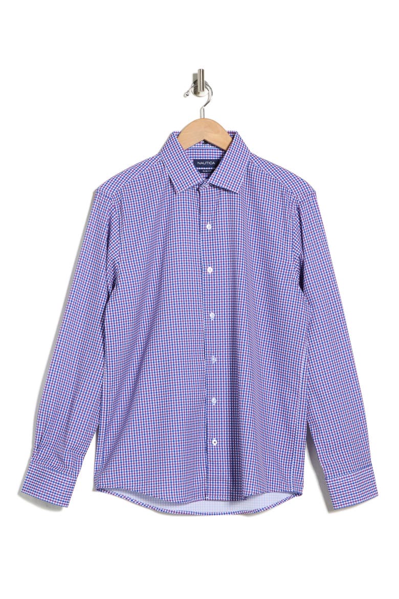 Check Dress Shirt, Alternate, color, WHT,PURPLE,BLUE