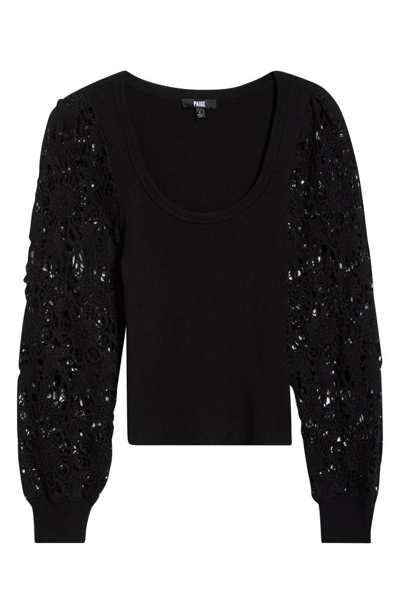 PAIGE Maya Lace Sleeve Sweater, Alternate, color, Black