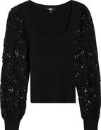 PAIGE Maya Lace Sleeve Sweater