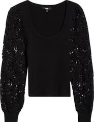 PAIGE Maya Lace Sleeve Sweater