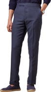 Ralph Lauren Purple Label Gregory Flat Front Straight Fit Silk & Linen Pants