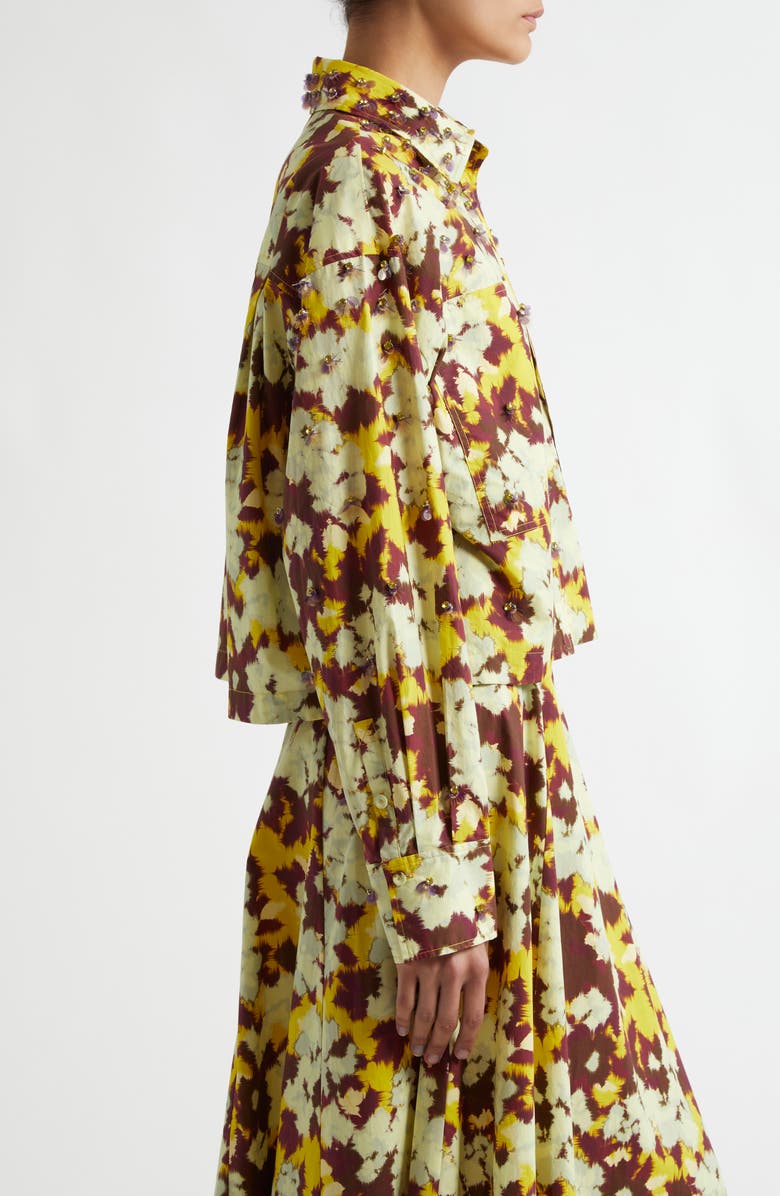 Ulla Johnson Aria Print Embellished Shirt, Alternate, color, Acacia