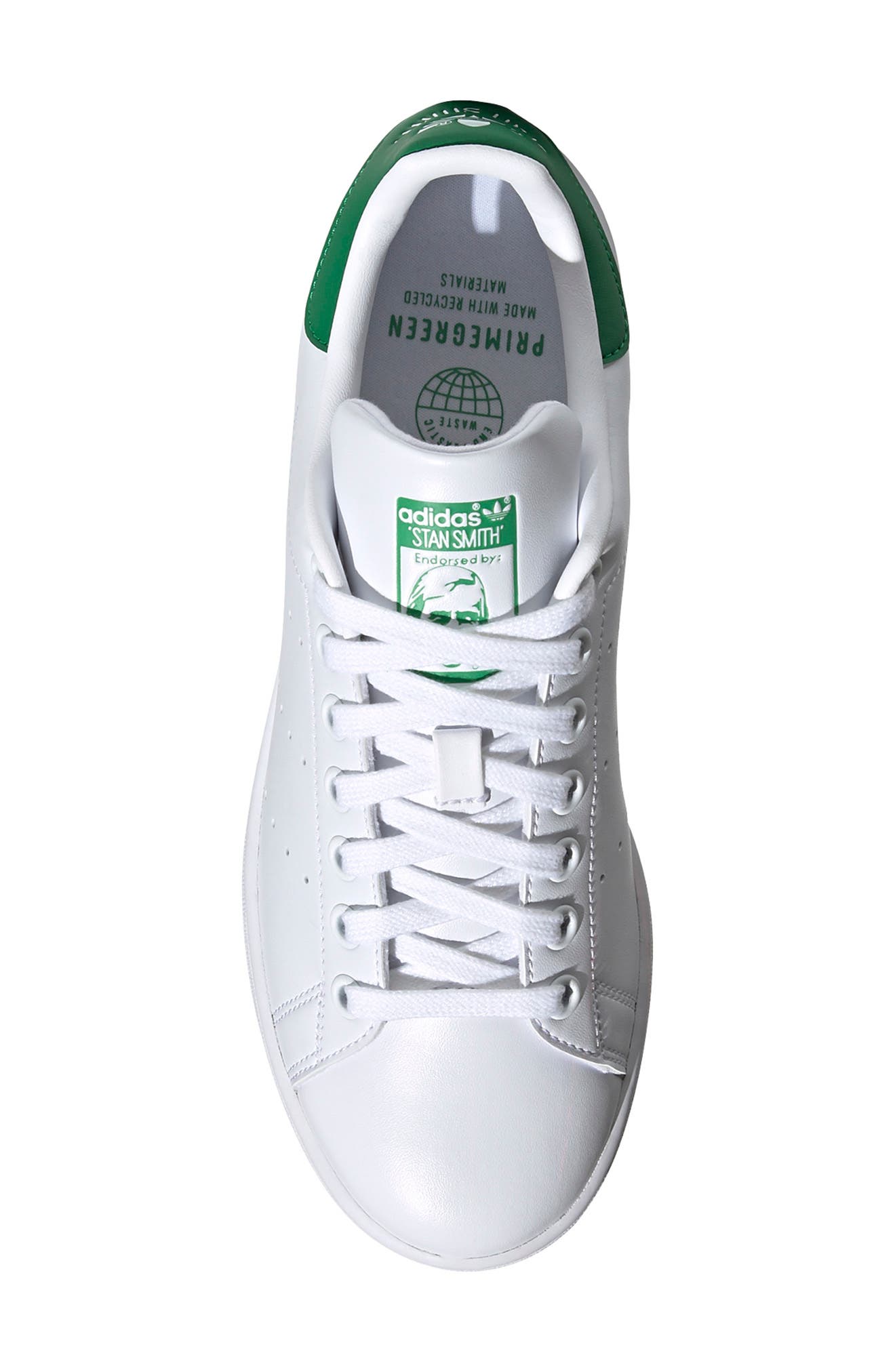 adidas Primegreen Stan Smith Sneaker, Alternate, color, White/ Green/ White