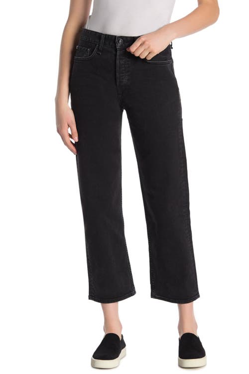 Rag & Bone Maya High Waist Ankle Straight Leg Jeans In Black