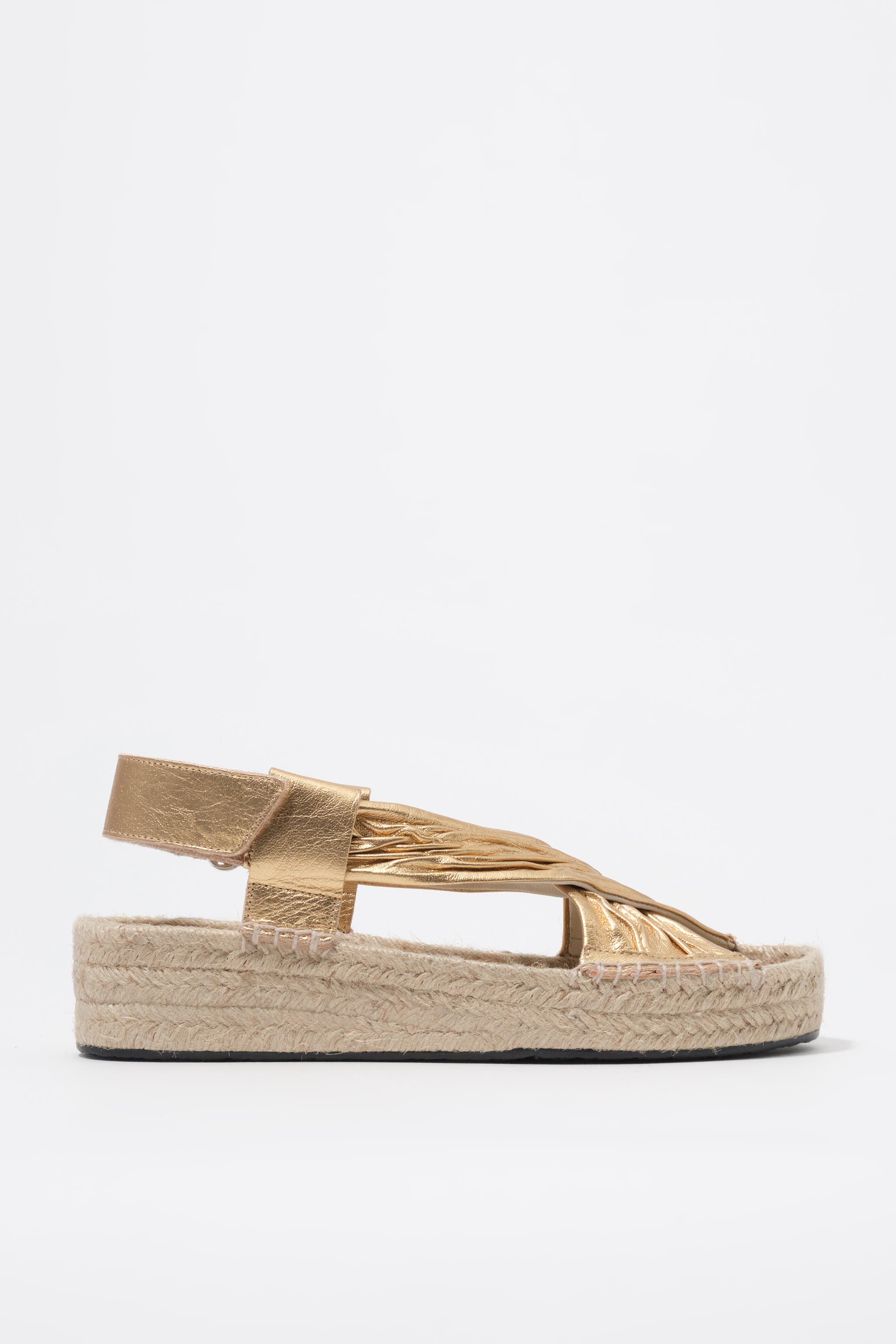 Bimba y Lola Leather Jute Wedge Sandal, Main, color, Gold
