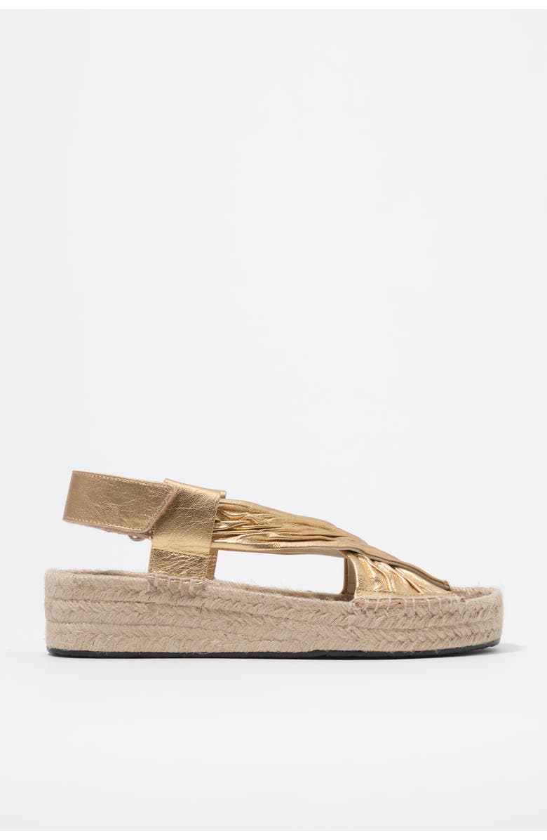 Bimba y Lola Leather Jute Wedge Sandal, Main, color, Gold