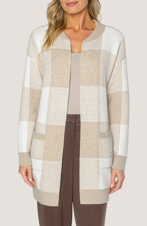 matty m. Eiffel Check Cardigan in Heather Taupe  product