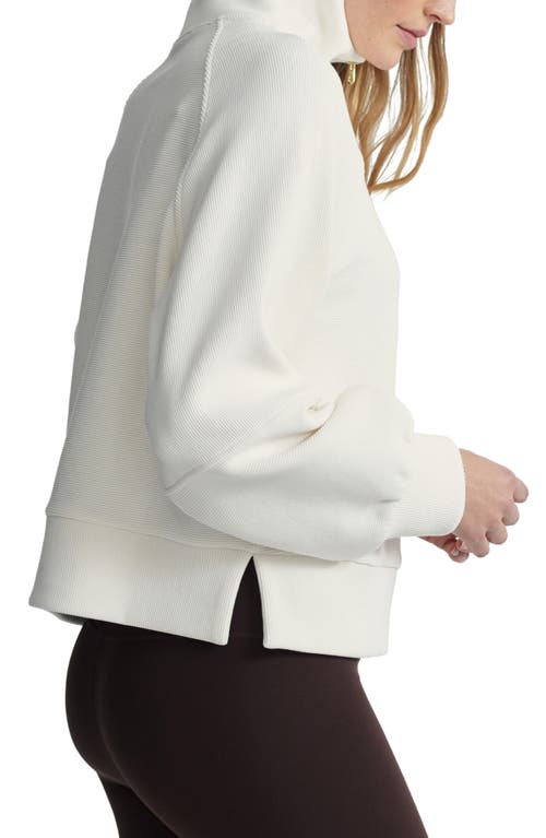 Varley Miland Half-zip Ribbed Knit Sweater In Ivory