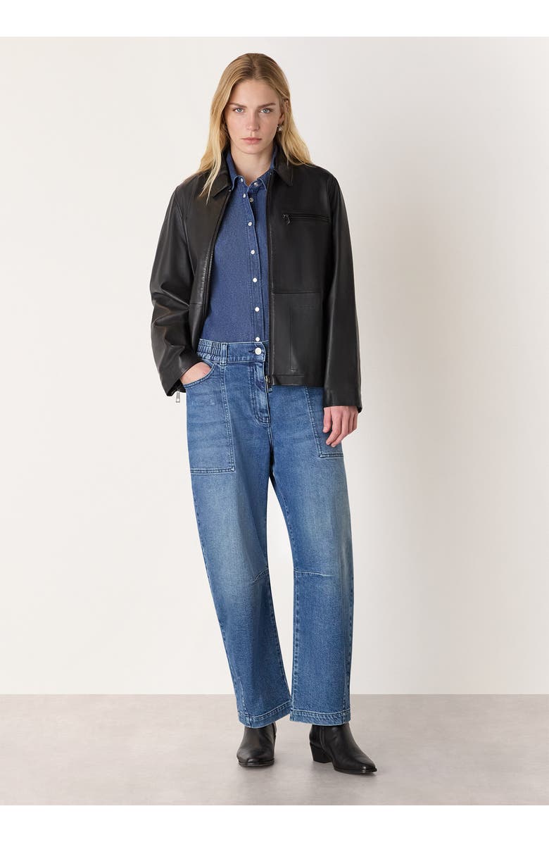 Whistles Pocket Detail Cotton Shirt, Alternate, color, Denim