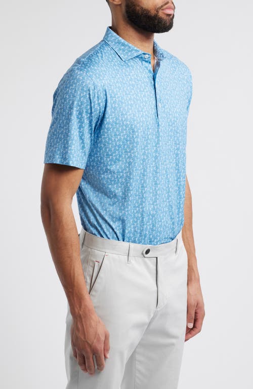 Johnnie-o Mojave Cactus Print Prep-formance Golf Polo In Barrels Blue