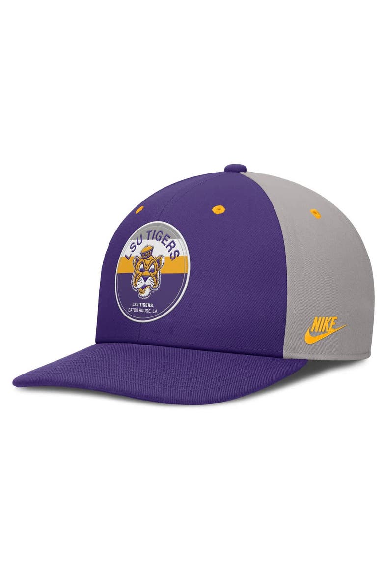Men's Nike Purple/Gray LSU Tigers Prep Pro Performance Snapback Hat, Main, color, Purple