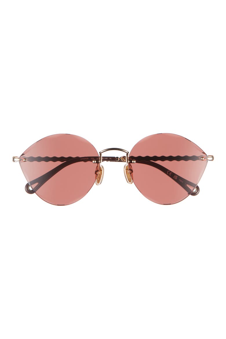 58mm Novelty Round Sunglasses, Main, color, GOLD GOLD RED