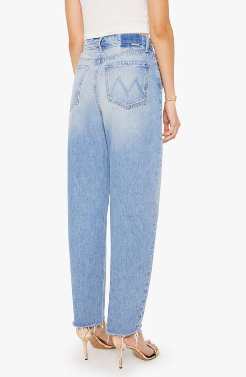 Mother The Fan Girl Hover Fray Hem Barrel Jeans In Blue