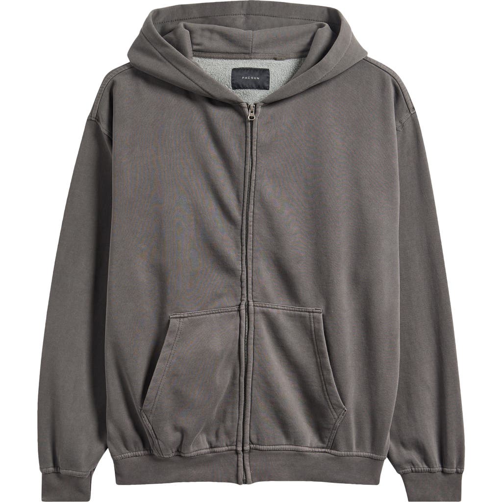 Pacsun Solid Zip Hoodie In Gray