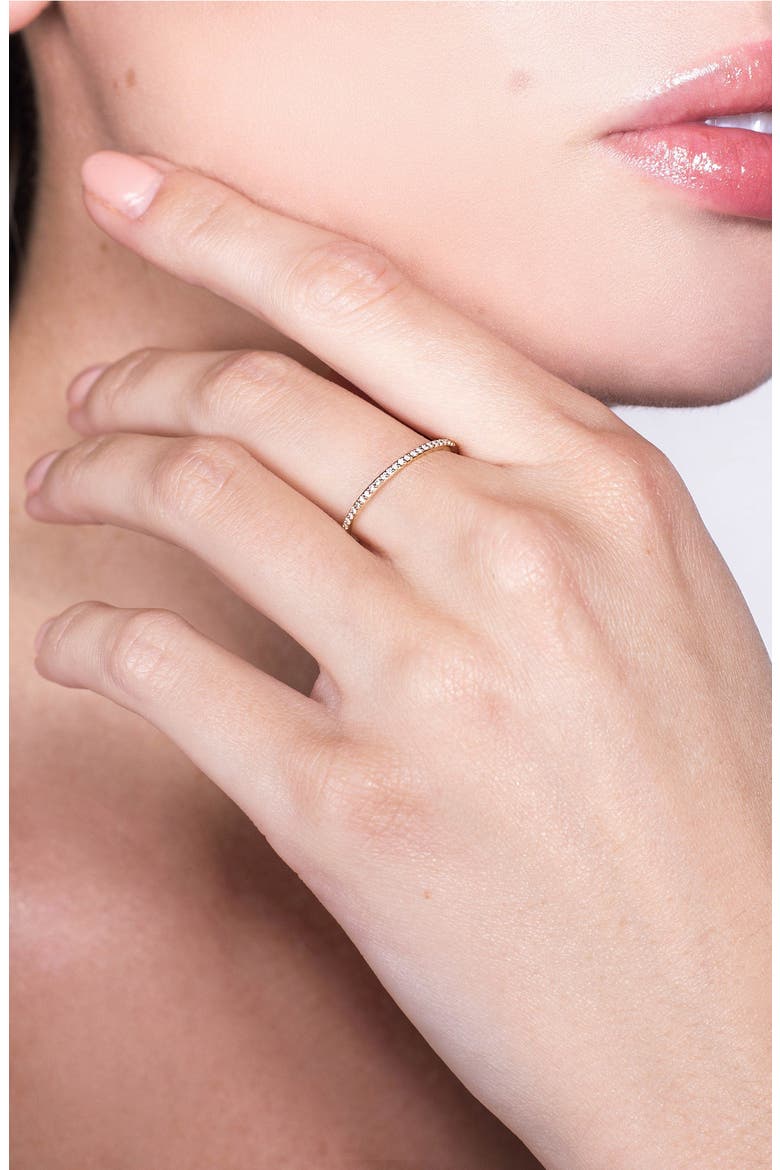 14K Gold Thin Diamond Stacking Ring, Alternate, color, YELLOW GOLD
