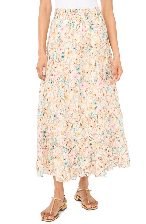 Smocked Waist Tiered Maxi Skirt