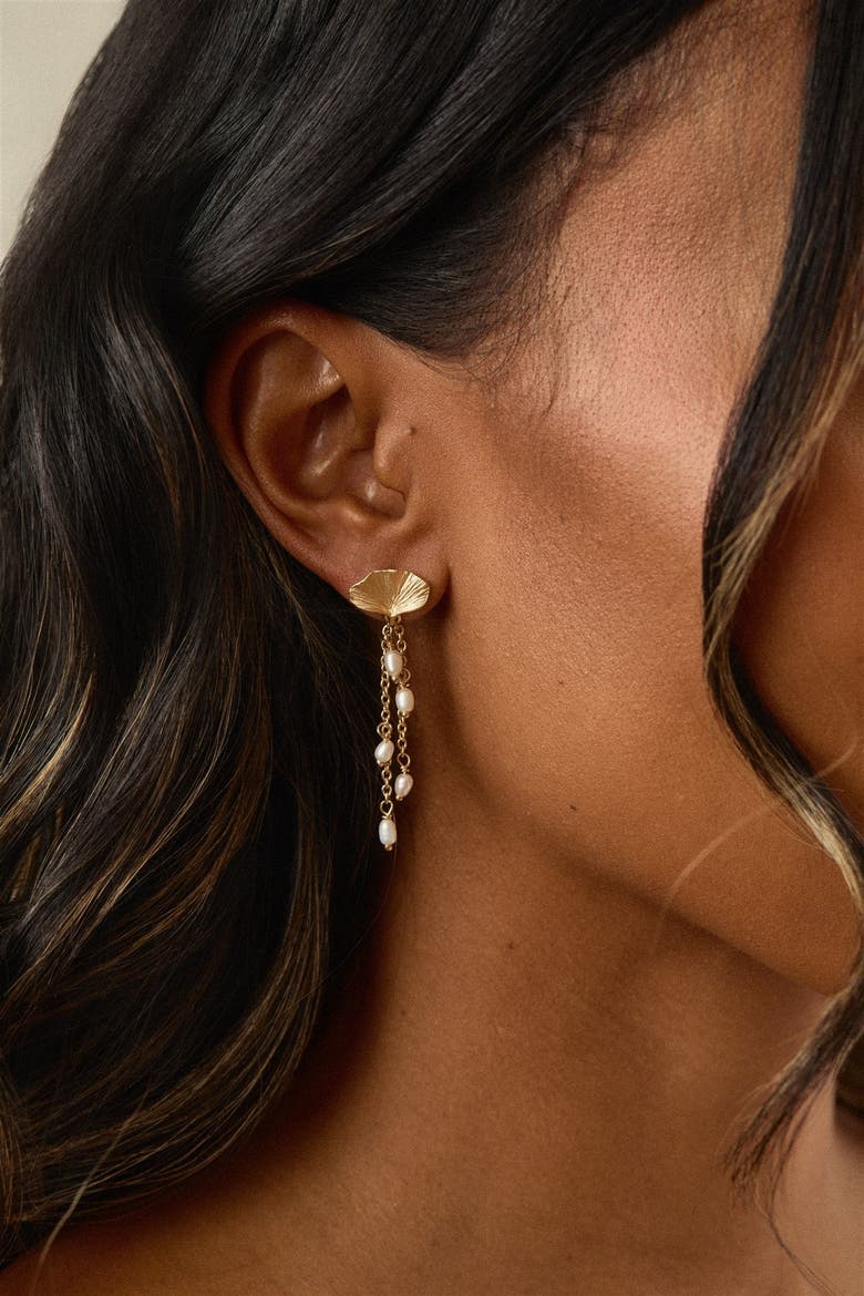 Rene Earrings, Alternate, color, Gold