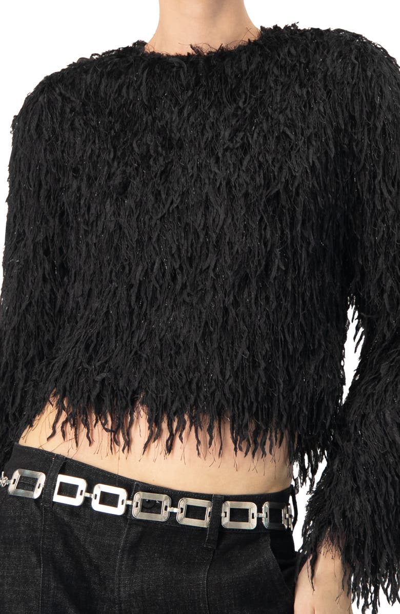 IVONNE Straight Fit Round Neck Blouse, Alternate, color, Black