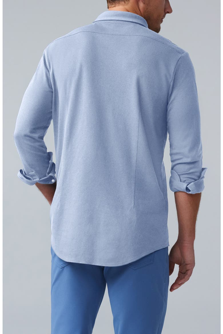 SILVER Cotton Blend Piqué Button-Down Shirt, Alternate, color, CHAMBRAY