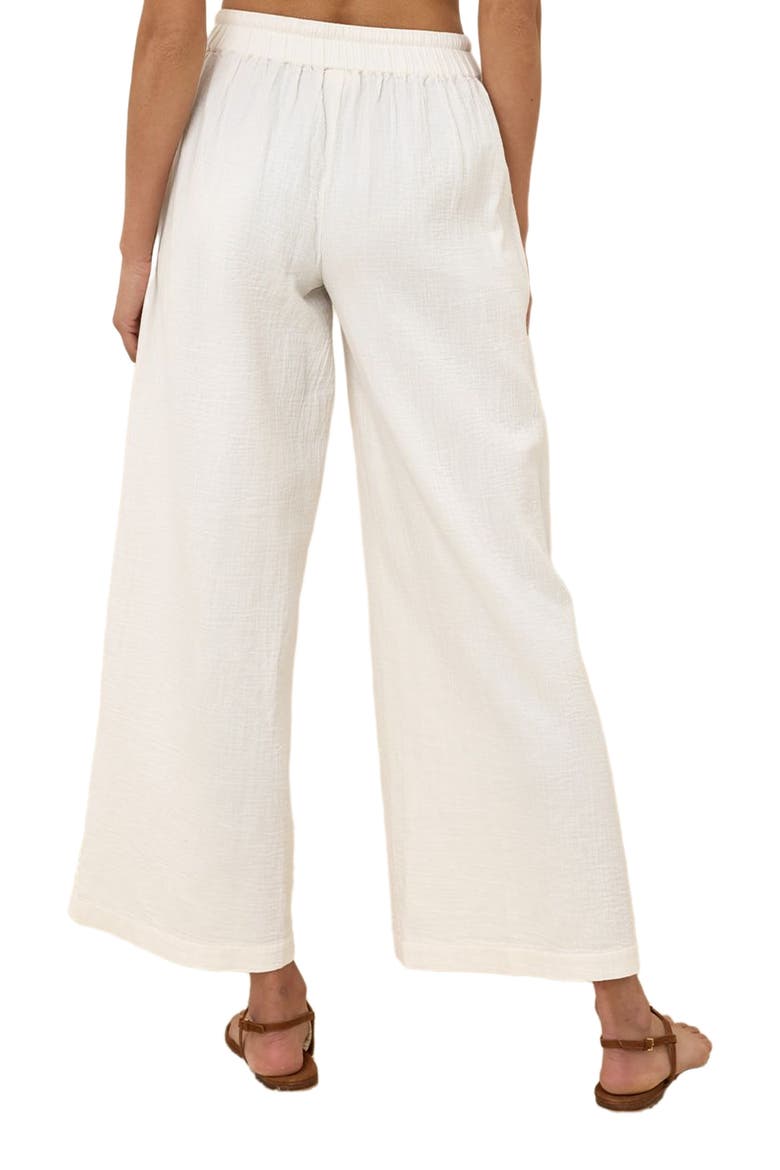 Organic Cotton Coastal Double Gauze Split Hem Pant, Alternate, color, Sea Salt