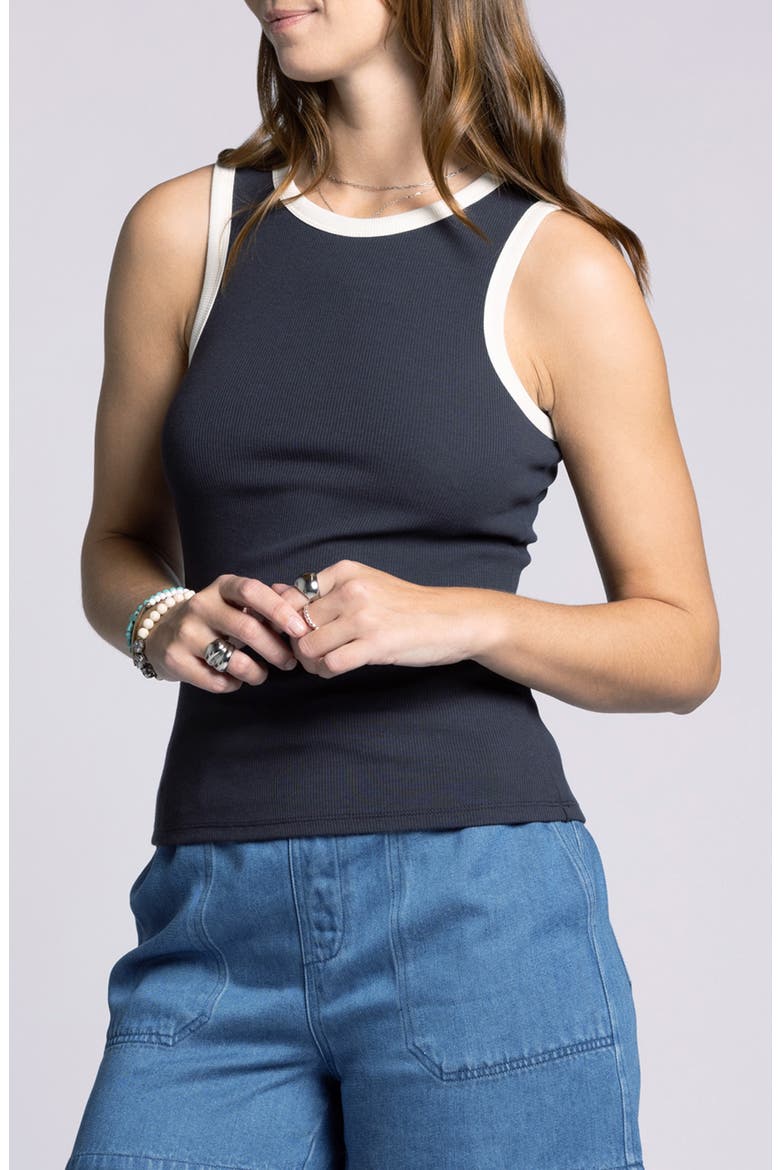 Eda Contrast Trim Tank, Alternate, color, OBSIDIAN IVORY