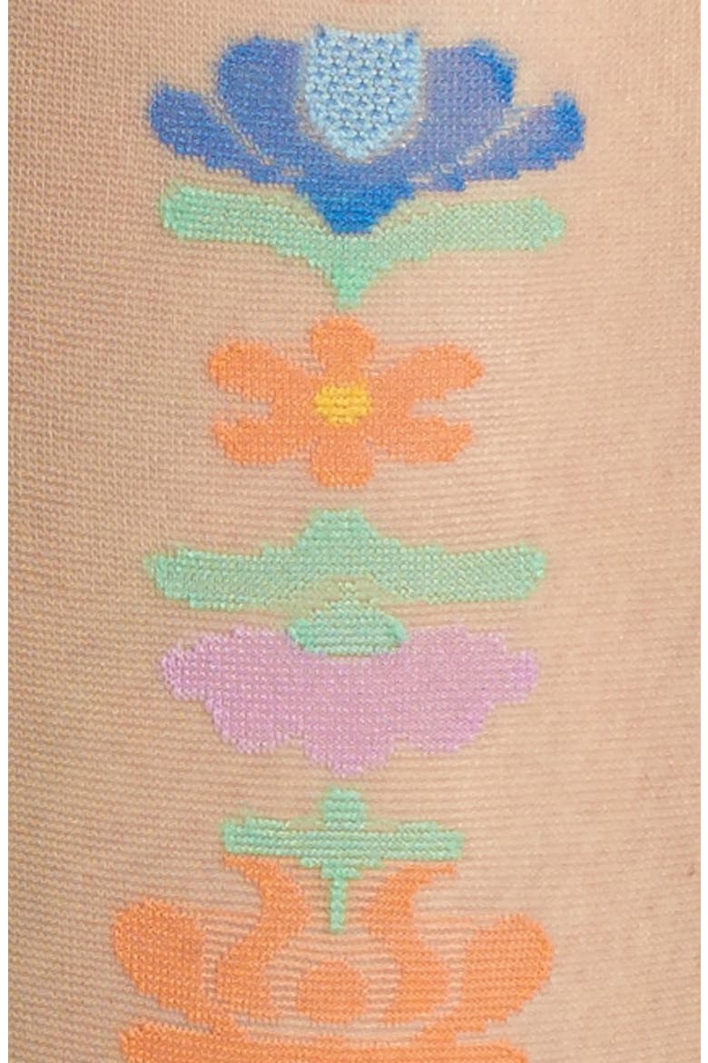 'Californian Floral' Sheer Tights, Alternate, color, NUDE/ MULTI