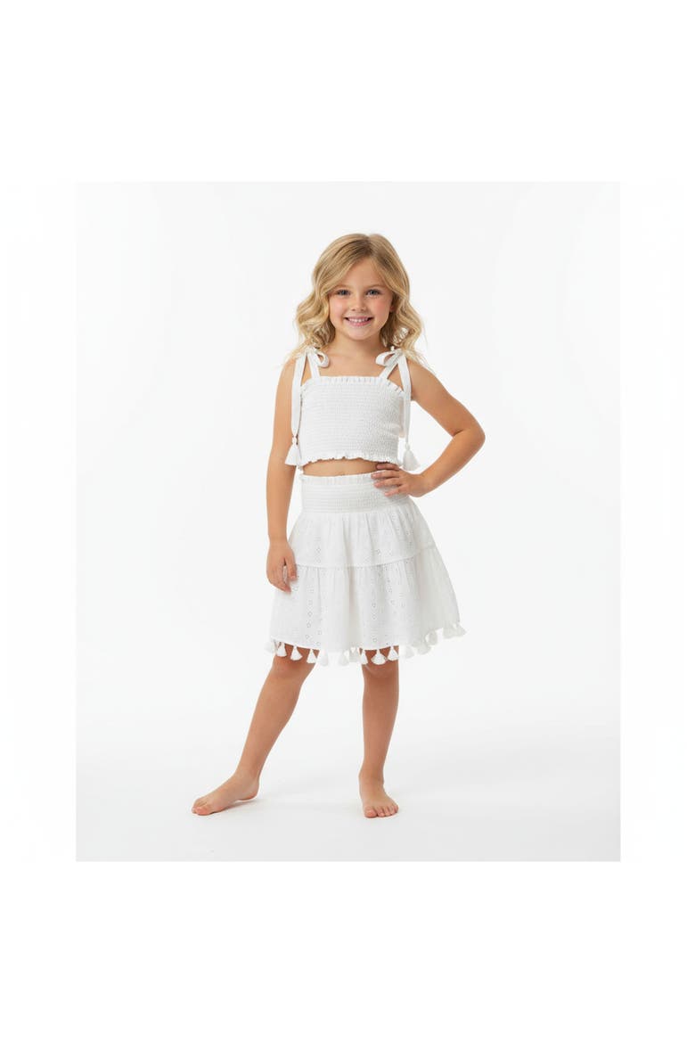 Noelle Girls Top and Skirt Set, Alternate, color, White