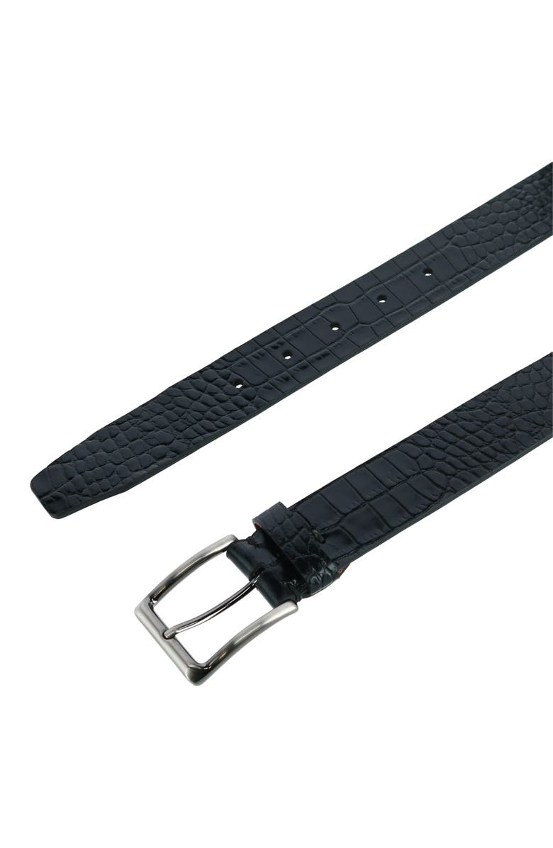 Trafalgar Matisse 35mm Mock Croc Leather Belt, Alternate, color, Black