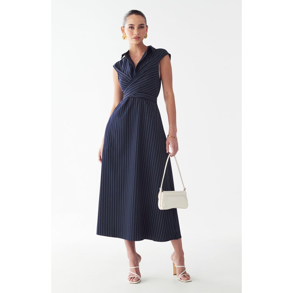 Willa Gaia Midi Dress In Blue