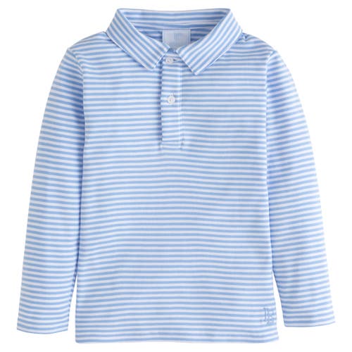 Little English Kids' Striped Long Sleeve Polo In Blue